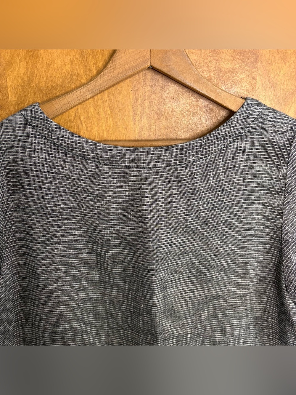 Garnet Hill Gray 100% Linen Drop Waist Shift Dress Lagenlook Beachy Boho Resort - Picture 6 of 11